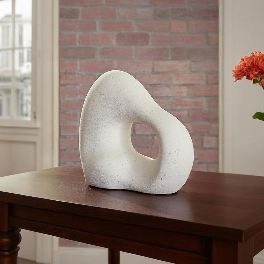 Arthrow Modern 11 in. Ceramic Abstract Sculpture, White