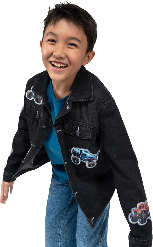Denim Jacket Logo Toddler to Big Kid Grave Digger El Toro Loco Megalodon