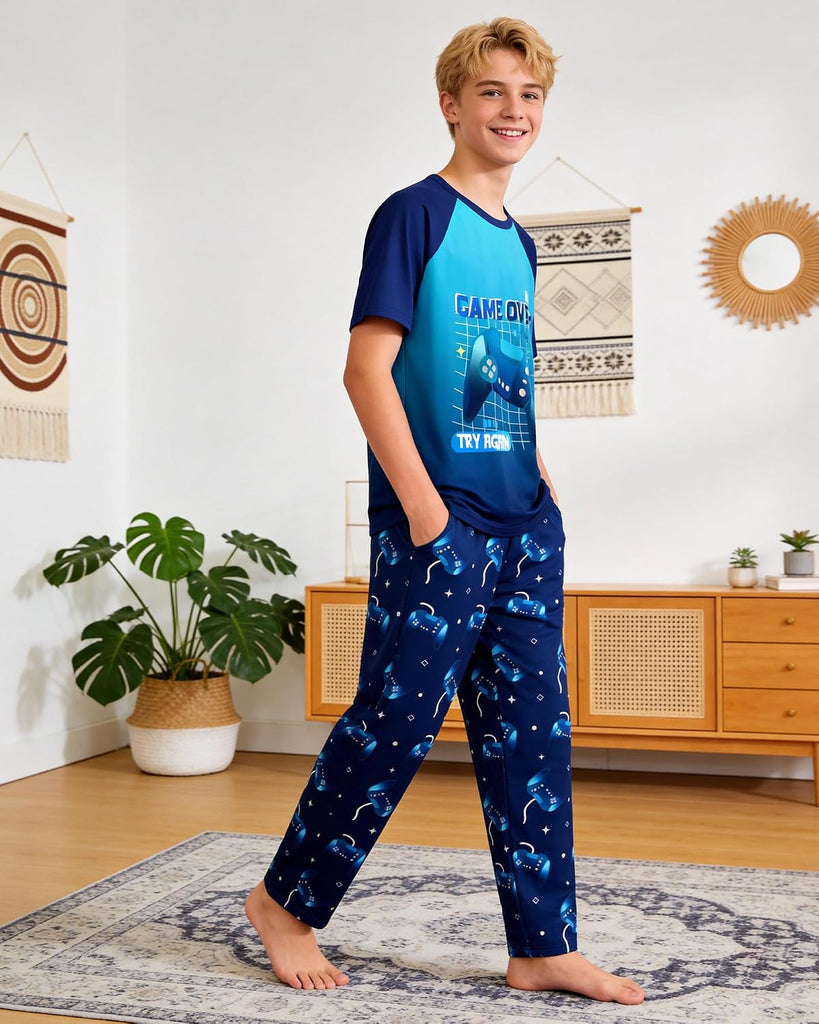 Boys Pajamas Little Big Boys Pajamas Short Sleeves and Pants 2 Pieces Summer Pjs Set Kids Boy Sleepwear