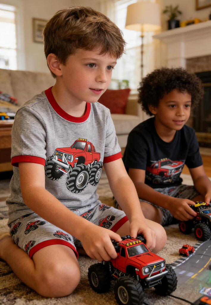 Hand Toddler Boys Pajamas Monster Truck Pjs Kids Dinosaur Short Sets Summer Sleepwear for Boy Jammies