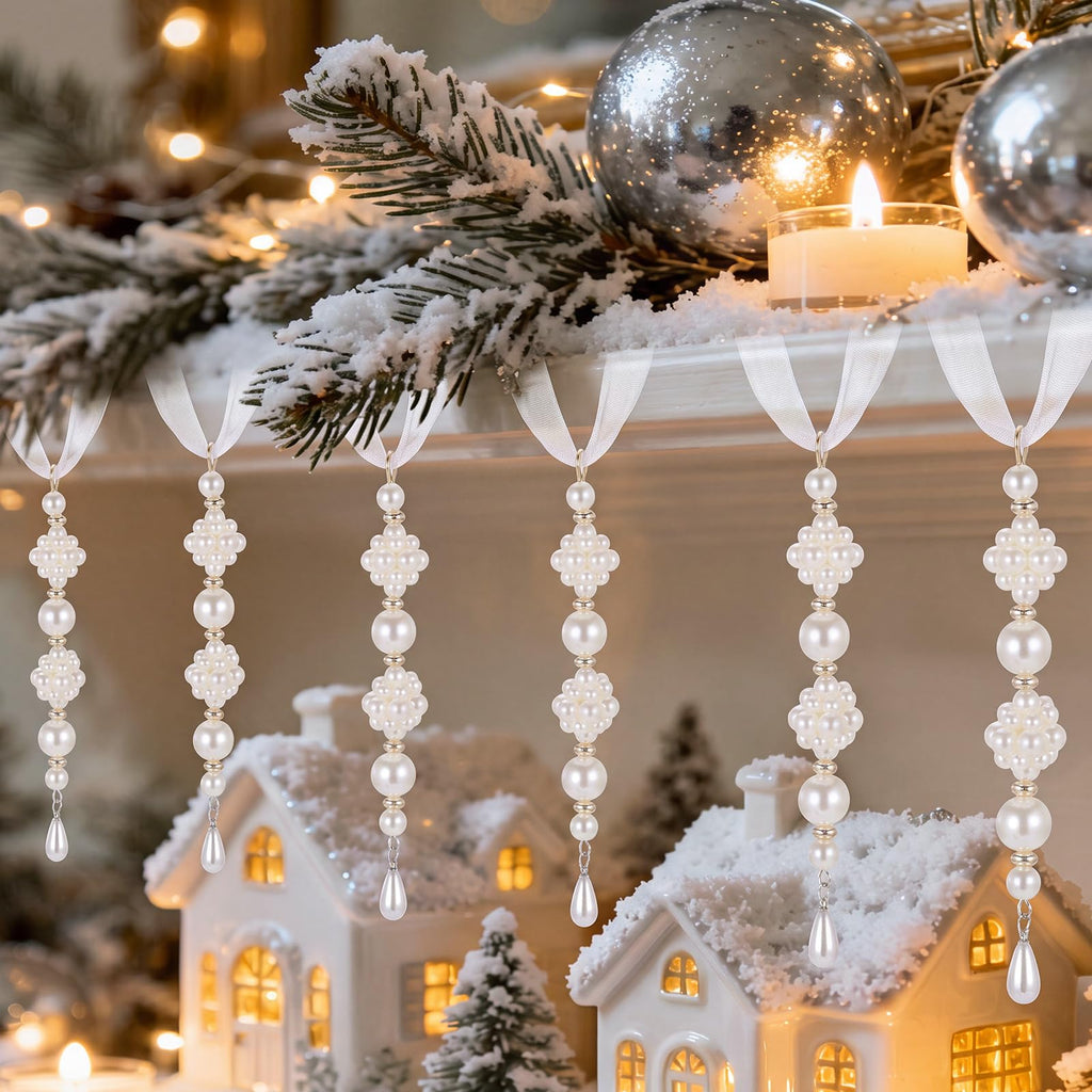 12 Pcs Christmas Pearls Decor Pearl Ornaments for Christmas Tree