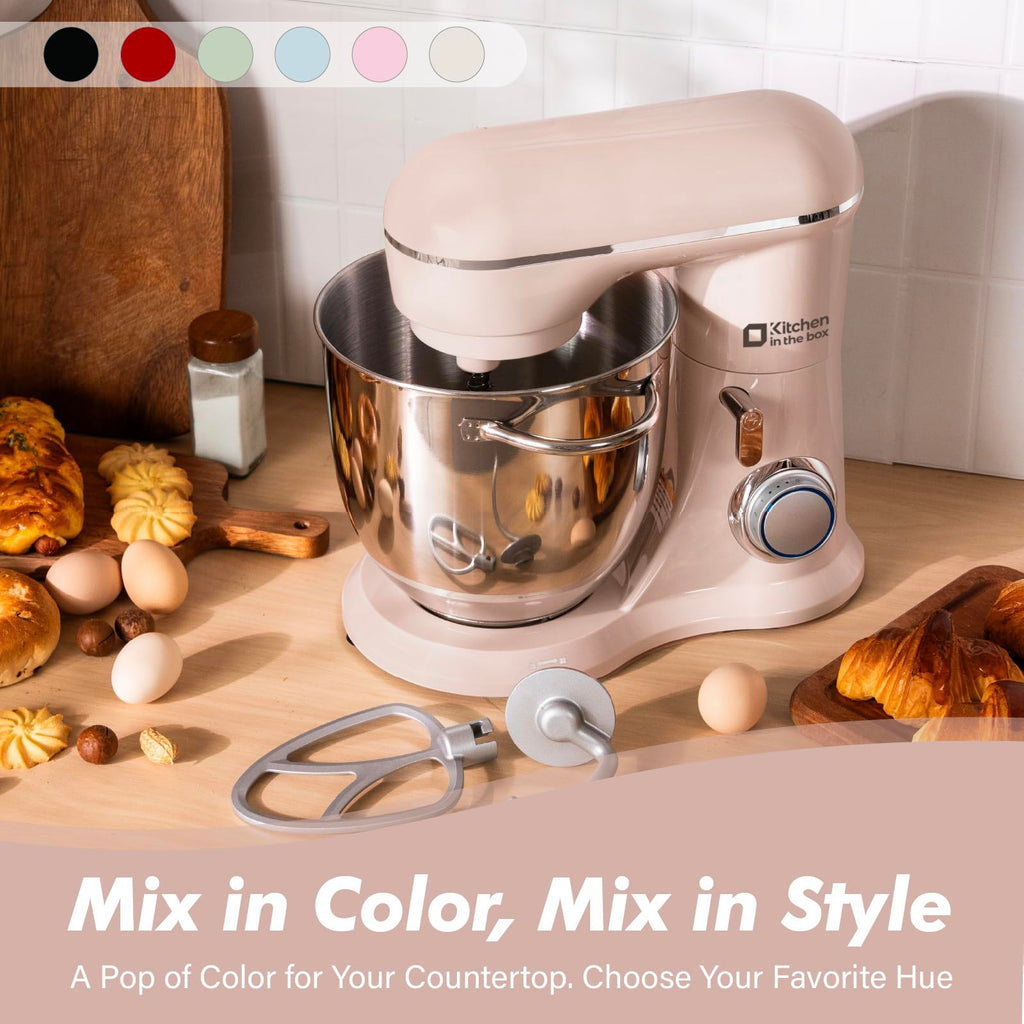 6.5 QT Stand Mixer, 10-Speed Electric Mixer (Pink)