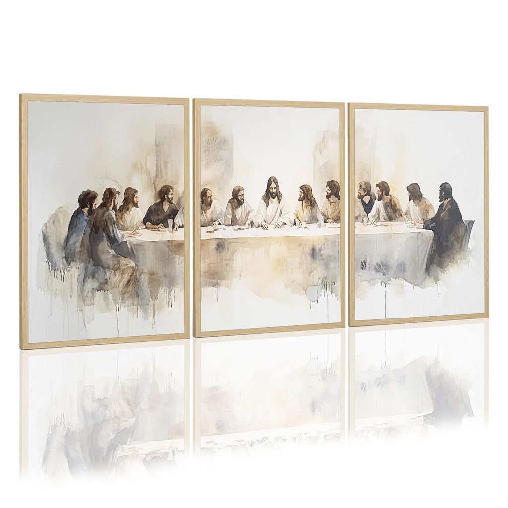 The Last Supper Wall Art 3 Piece Christian Wall Decor Scripture Jesus Pictures Religious Christian Posters Bible