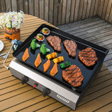 2-Burner Outdoor Propane Gas Griddle, 17-Inch Flat Top Grill, 20,000 BTU Portable Camping Griddle Station