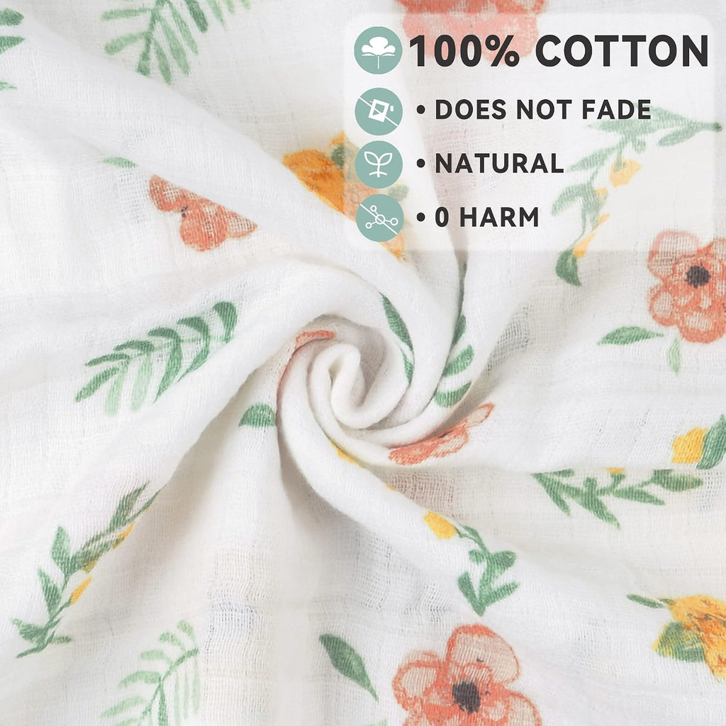 Muslin Swaddle Blanket, Baby Swaddle Blanket for Boys & Girls, Nursery Receiving Blanket, Baby Swaddle
