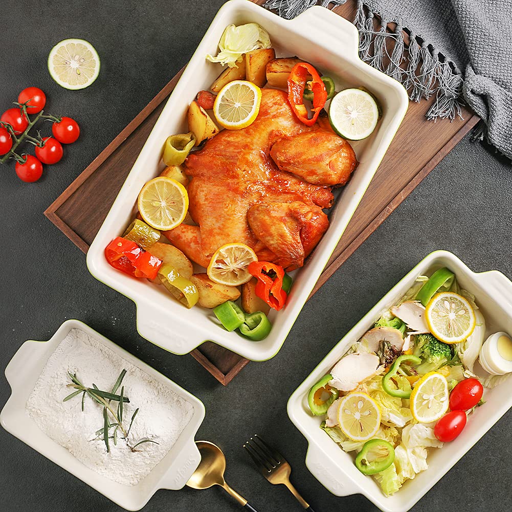 Ceramic Bakeware Set, Rectangular Baking Dish for Oven Lasagna Pans for Cooking, Kitchen, Cake Dinner, Banquet and