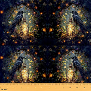 Black Crow Upholstery Fabric 10 Yards Gothic Halloween Fabric