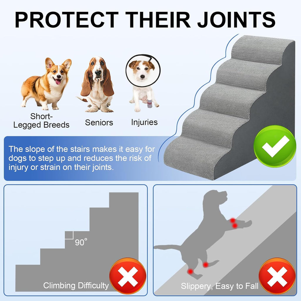 Dog Stairs for high Beds 28.7" H, 5 Step Pet Ramp for Large Dogs