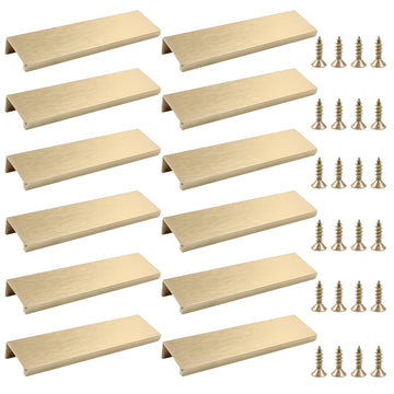 12 Pack 4.72"/120mm Brushed Brass Hidden Cabinet Pulls