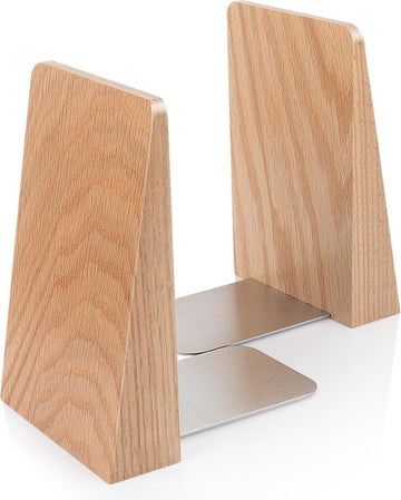 Red Oak Book Ends Heavy Duty Handmade Book Ends for Shelves Decorative Bookends to Hold Heavy Books (Red Oak Large)