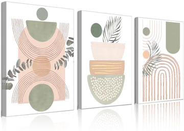 Boho Geometric Line Botanical Wall Art Abstract Geometric Decor 16x12Inch