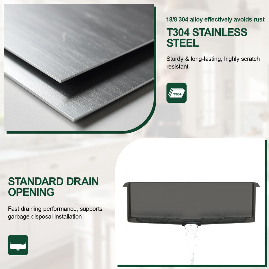 32 Gunmetal Black Stainless Steel Undermount with Offset