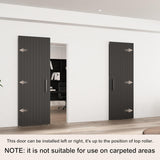 30"x84" Concealed Sliding Barn Door with Soft Close Mechanism, Black Vinyl Wrapped Hidden Barn Door,
