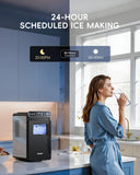 Ice Makers Countertop, Ultra Slim Design with Full-Color Panel, Internal Lights, 26 lbs/24H, Timer Ice Making, Two