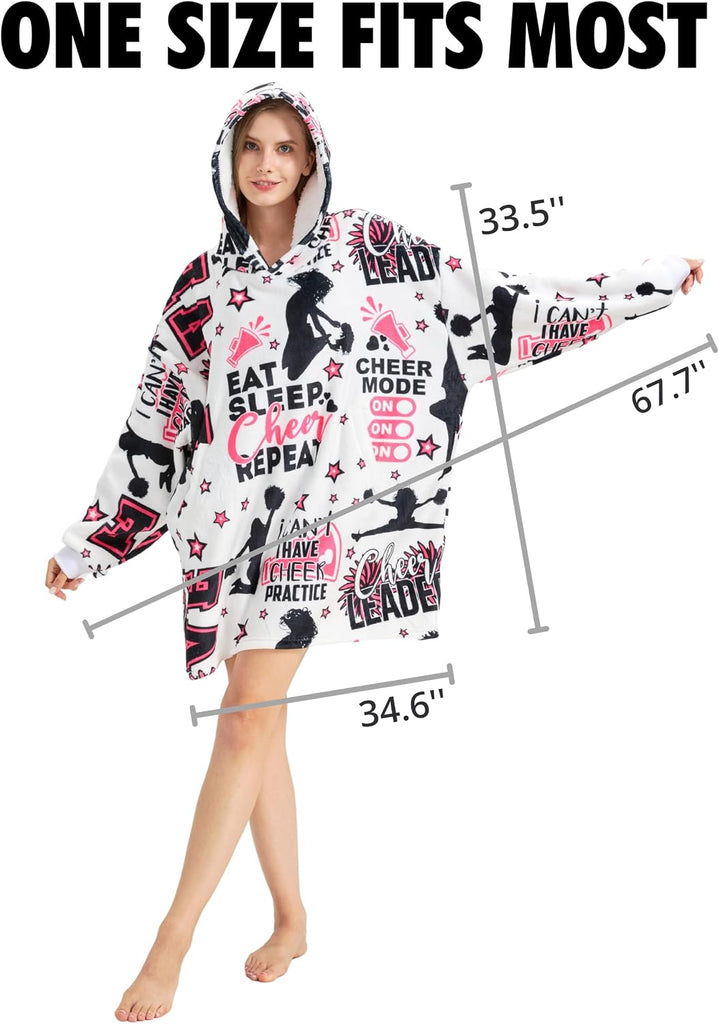 Cheerleader Gifts, Wearable Blanket Hoodie, Oversized Hooded Blankets | Cheerleading Gift, Coach, Cheer Sweatshirt