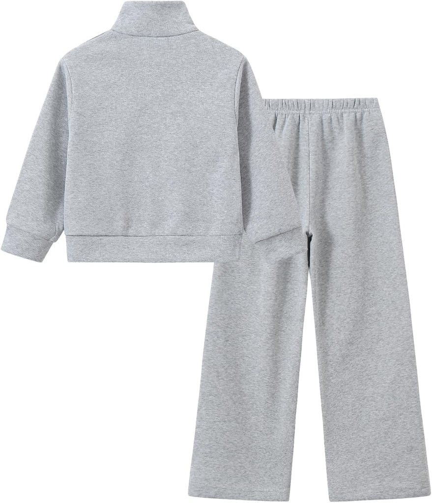 Sweatsuit 2 Piece Sets Half Zip Sweatshirts and Bow Sweatpants