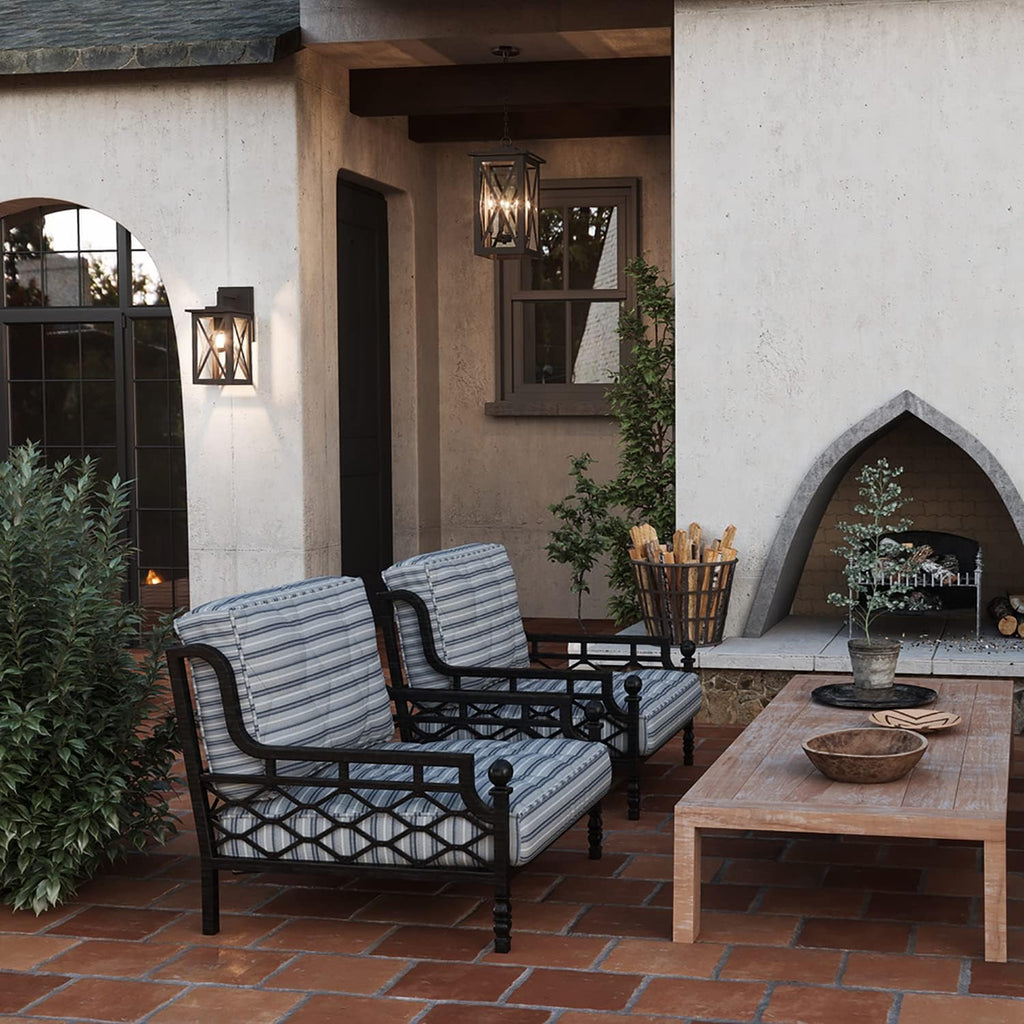 Avondale Clear Glass Outdoor Pendant, 4-Light 240 Total Watts, 21" H x 11" W, Oiled Bronze
