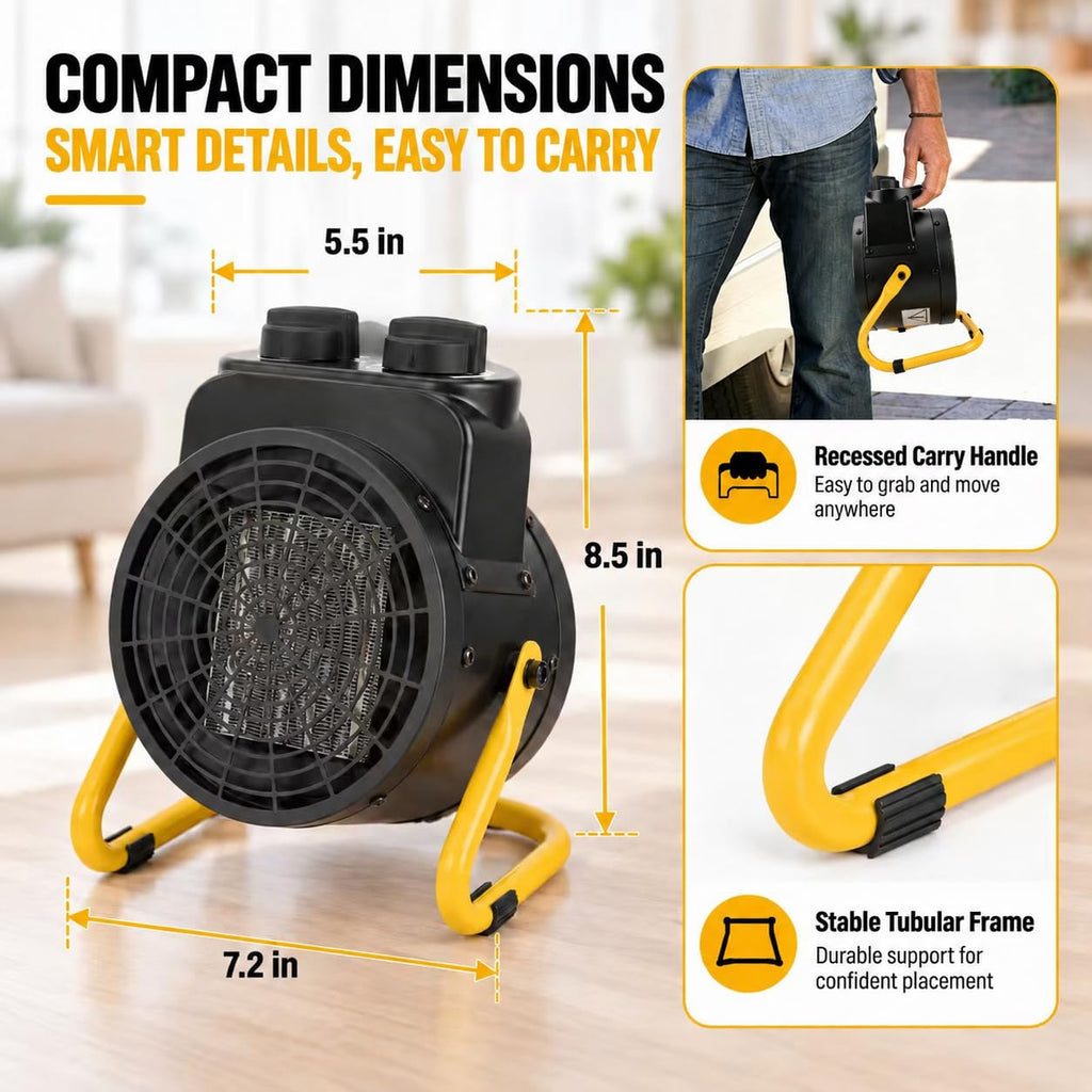 Outdoor Heaters, 1500W Electric Greenhouse Heater with 3S Quick Heat & Overheat Protection, Non-Slip Cushion