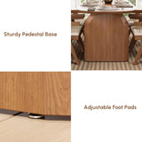 Japandi Oval Dining Table for 4, 59.1 Inch Solid Pine Wood Kitchen Table, Modern Mid Century Minimalist Kitchen &