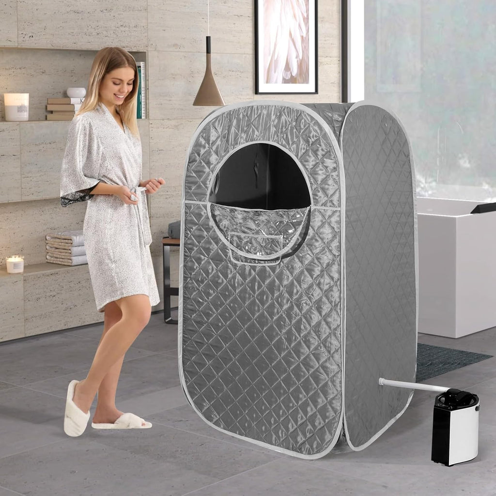 Portable Steam Sauna Box for Home,Personal Indoor Sauna Tent with 3L Steamer, 9-Level Steam, UV Atomization & Timer