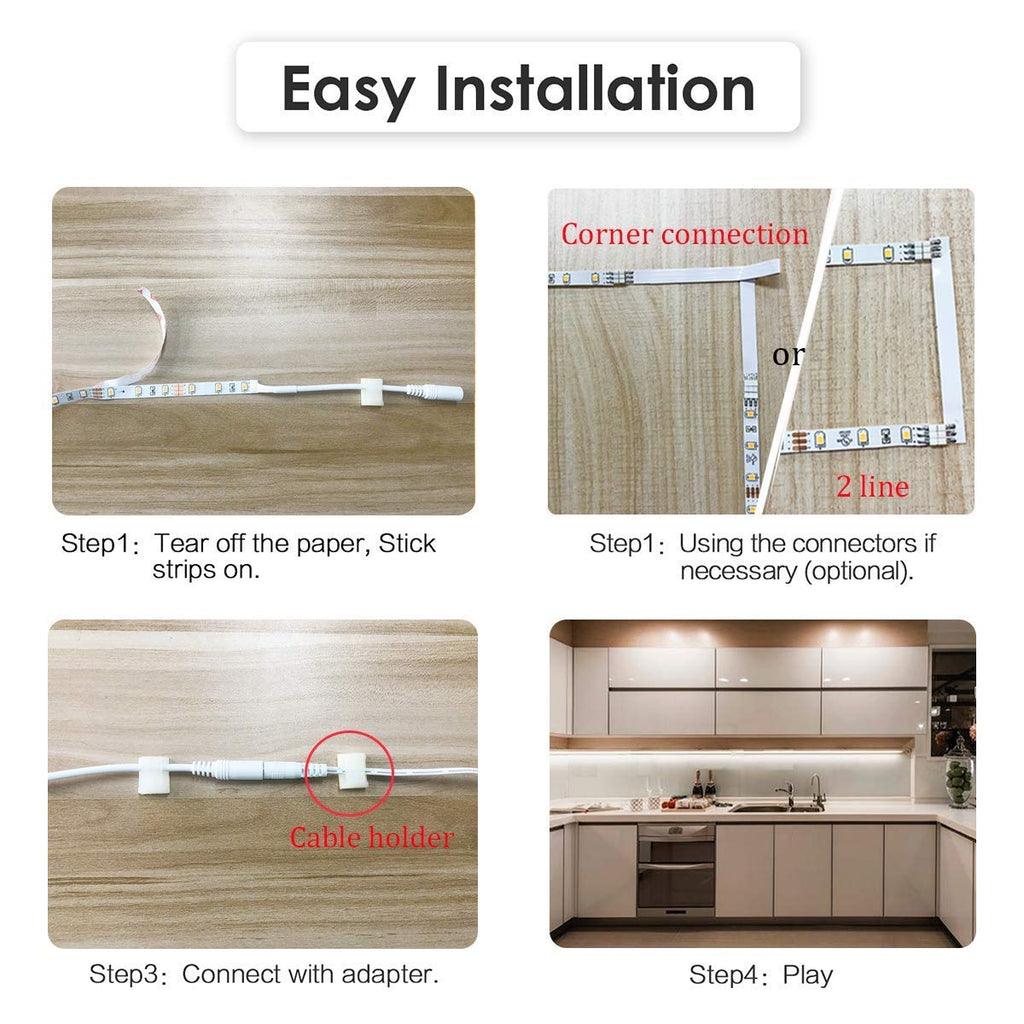 9.8ft Under Counter Light, Dimmable LED Cabinet Lighting with Remote