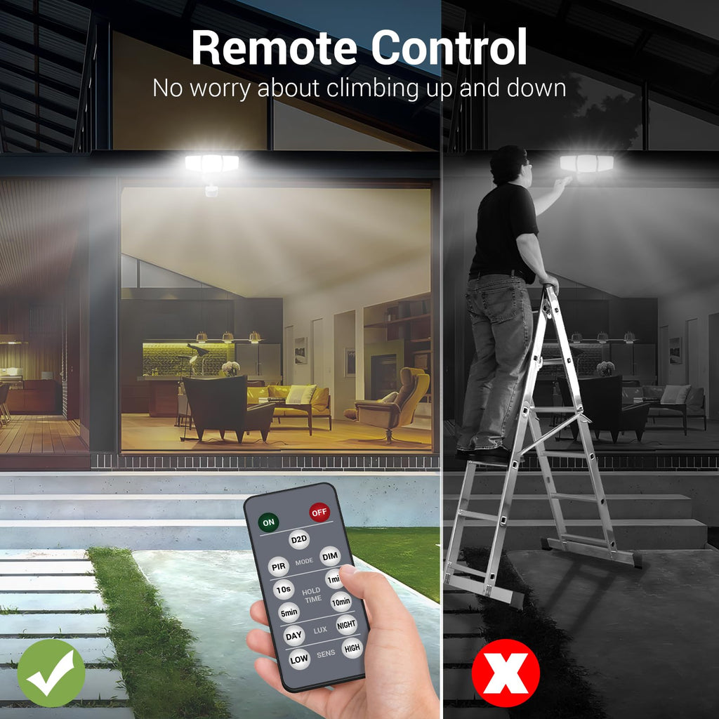 Outdoor LED Flood Lights D2D Security Lights Motion Sensor Remote 45W 5000K
