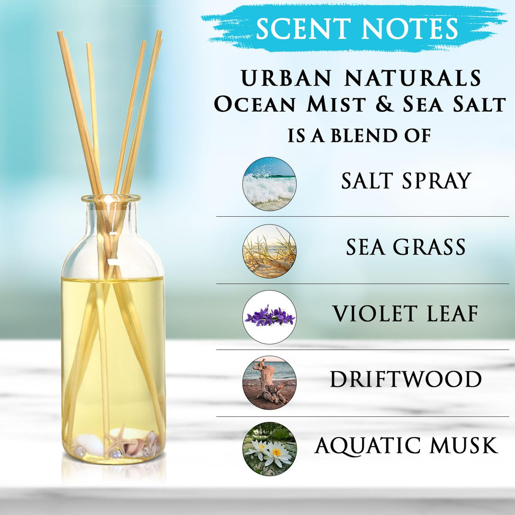 Reed Diffuser Set, Ocean Mist & Sea Salt - Bathroom Décor