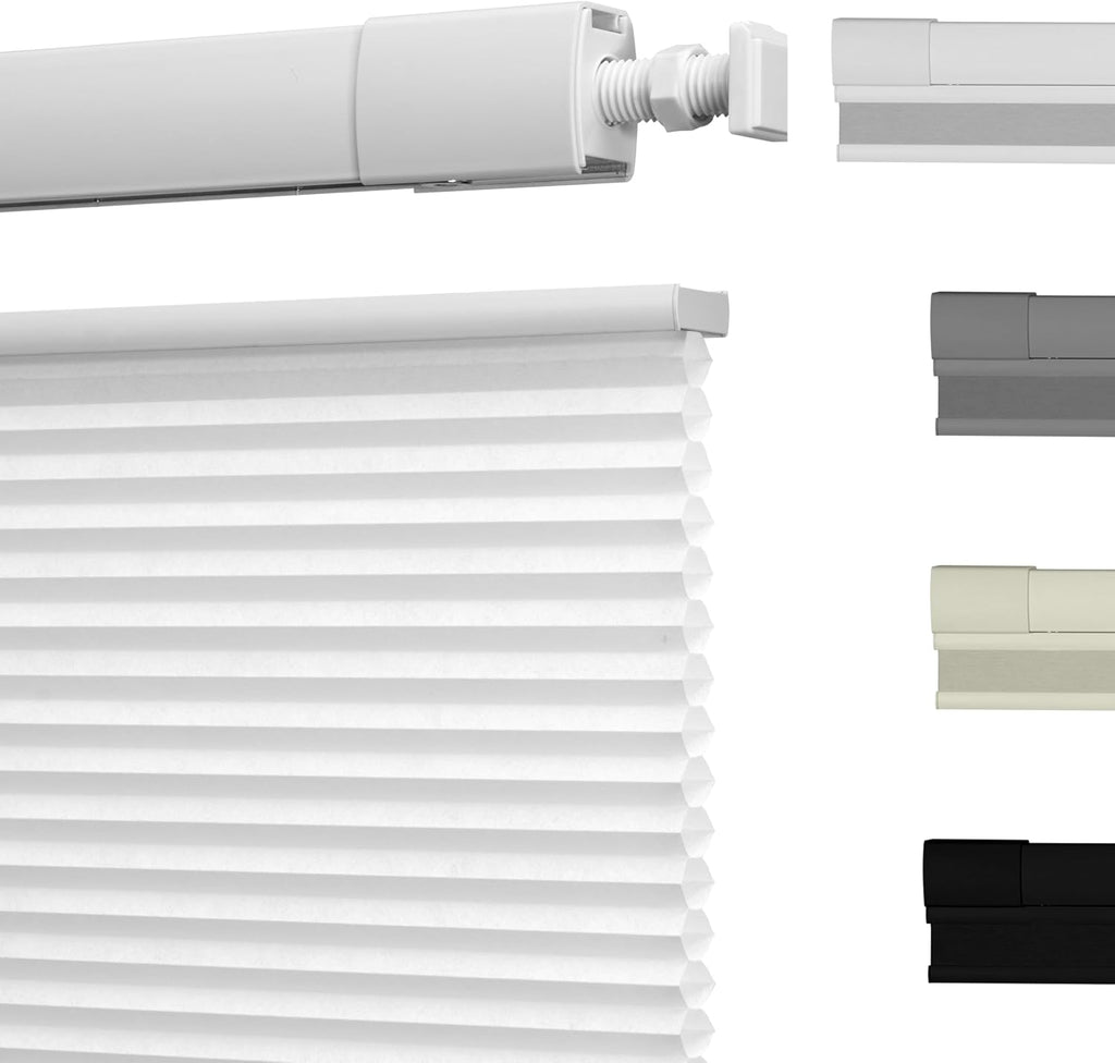 No Drill Cellular Shades, Blackout White, | Top Down Bottom  - White L