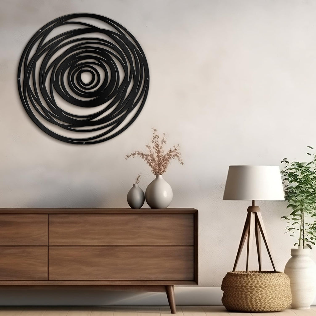 Metal Wall Art Decor Abstract Geometric Circles Minimalist Modern Abstract Wall Sculpture Hangings Home Decoration