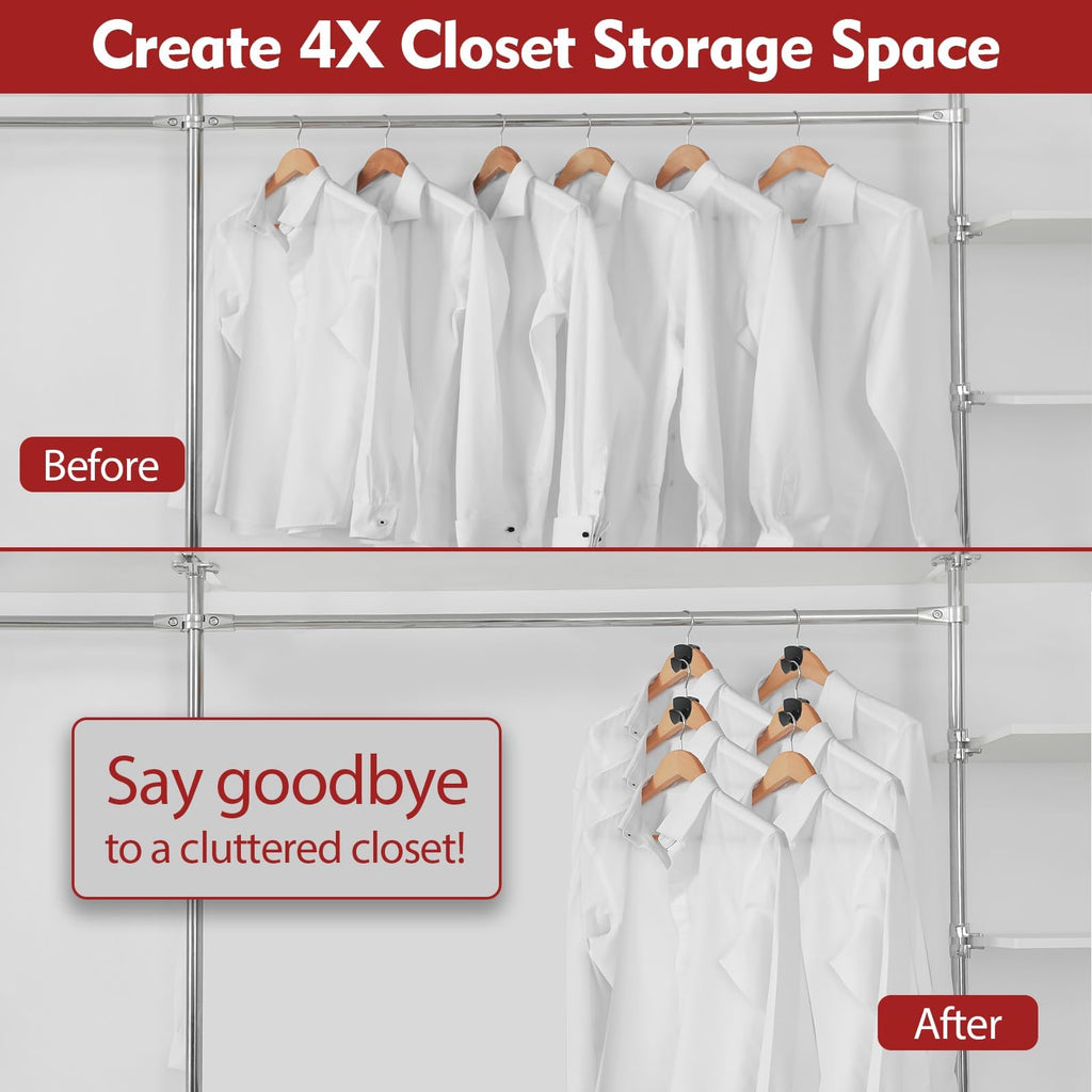 Space Saving Hanger Hooks 70Pcs, Upgrade Heavy Duty Hangers Connector Hooks