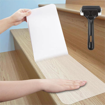 Clear Stair Treads Non Slip 30"x6", 18-Pack Anti Slip Strips for Wooden Steps Indoor, Transparent Adhesive Pre-Cut