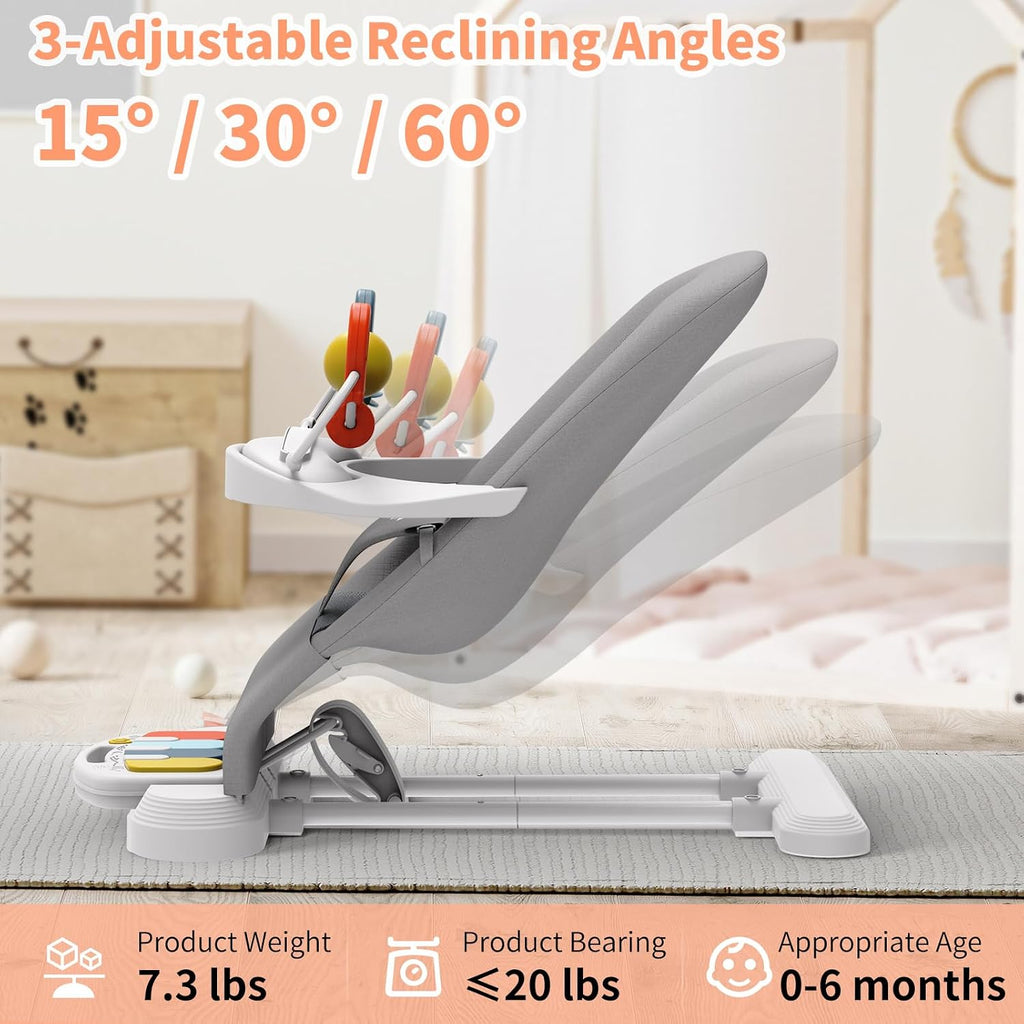 Bouncer Seat, Speed Adjustable Height Baby Bouncer Seat, in-1 Bouncer Seat for Babies 0-6 Months, Detachable