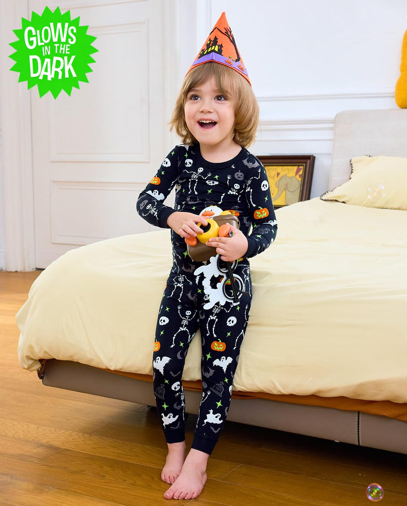 Bamboo Viscose Toddler Kids Pajamas Set, Long Sleeve Boys