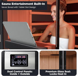 2-Person Full Spectrum Infrared Sauna, 1990W 120V with 12"*12" Red Light Therapy, 2 Speakers