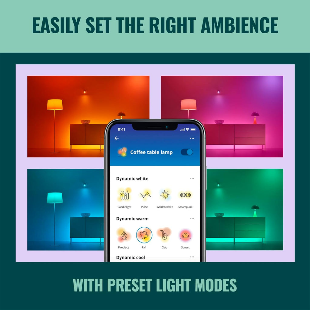 Smart Light Bulbs, 2-Pack, Color A19 60W 800LM E26 Indoor LED Lights, Smart Bulbs with Motion Detection, Control with