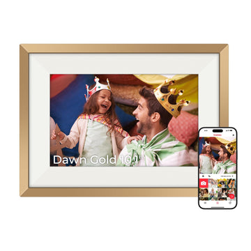 Frameo Digital Picture Frame WiFi HD Photo Frame 10.1" Dawn Gold