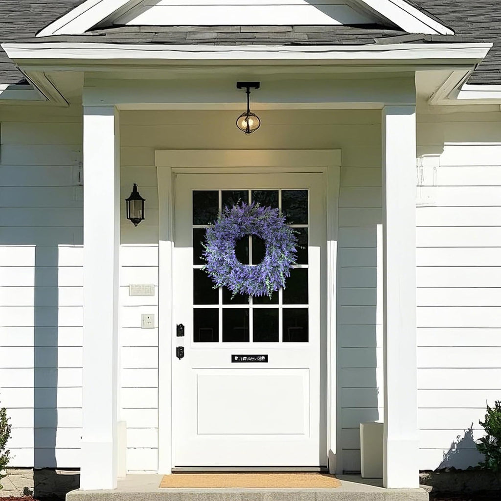 26" Artificial Lavender Eucalyptus Wreath for Front Door Decor(Purple)