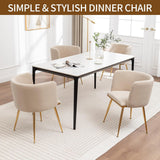Velvet Dining Chairs Set of 4, Barrel Dining Chairs with Gold Metal Legs