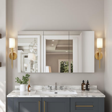Pre-Assembled Medicine Cabinet with Mirror, 48" W x 26" H
