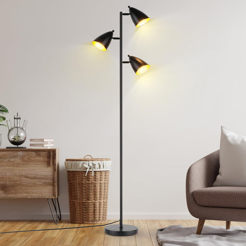 Tree Floor Lamp, Industrial 3-Light Standing Lamp