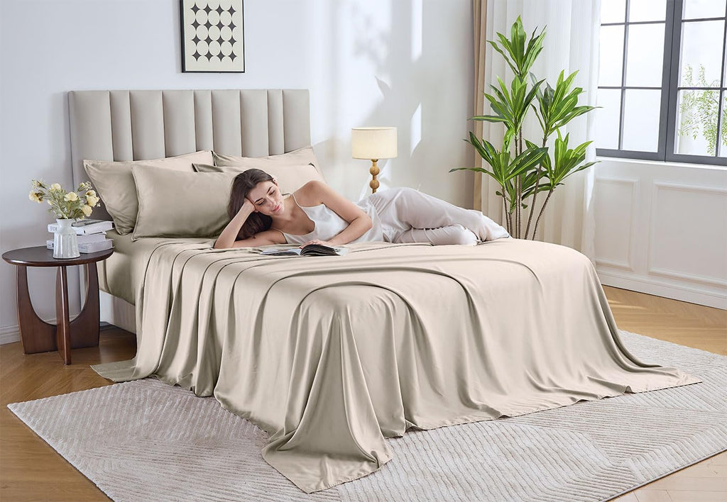 Sheets 100% Genuine Bamboo Viscose, King, Creme