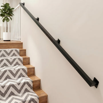 8FT Stair Railing Indoor Outdoor, 500LB Heavy-Duty Wall Mounted Handrail