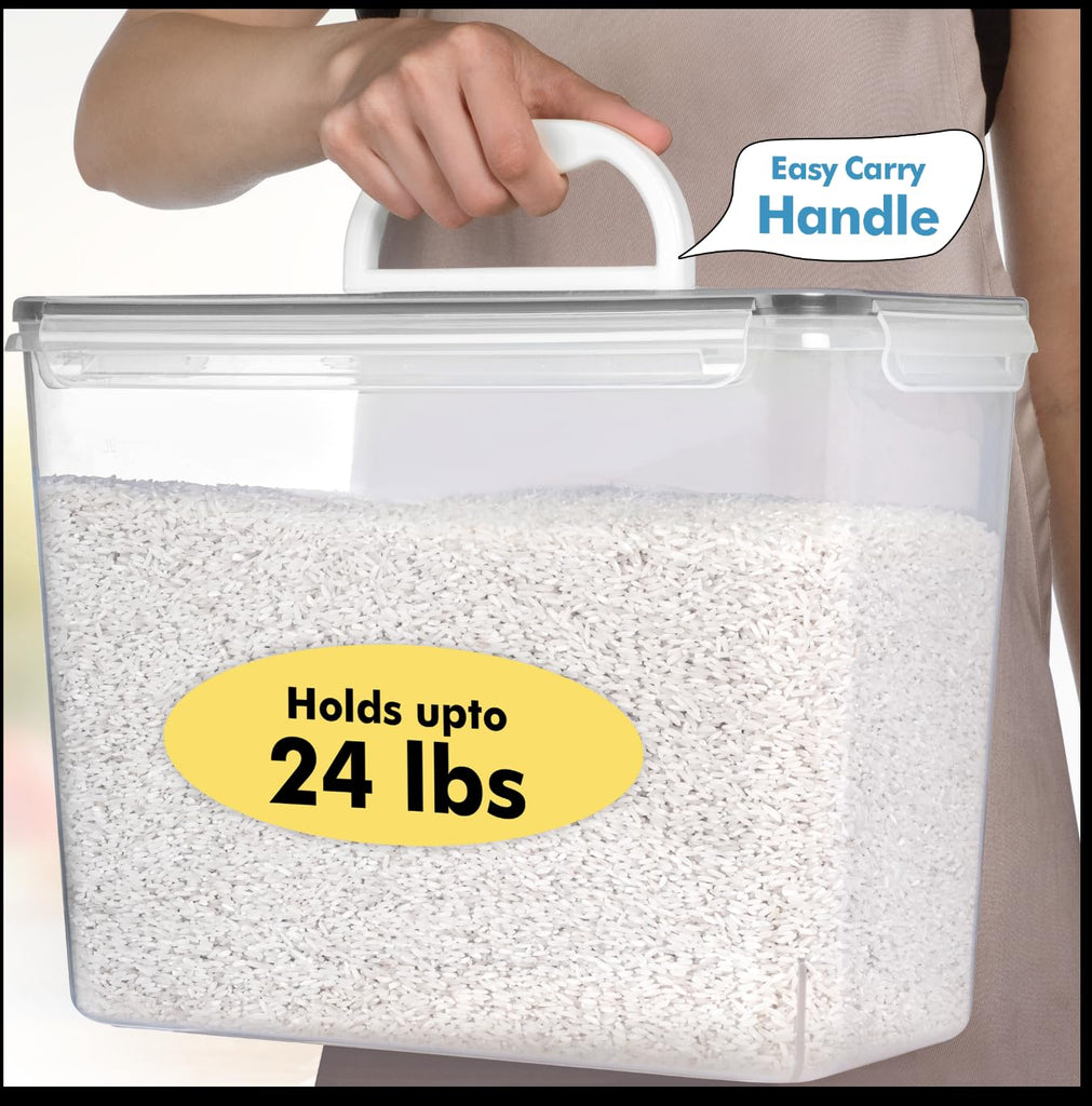 2 PC (11L | 372 oz) Flour Sugar Storage Containers with Easy Carry Handle - Plastic Extra Large Food Storage