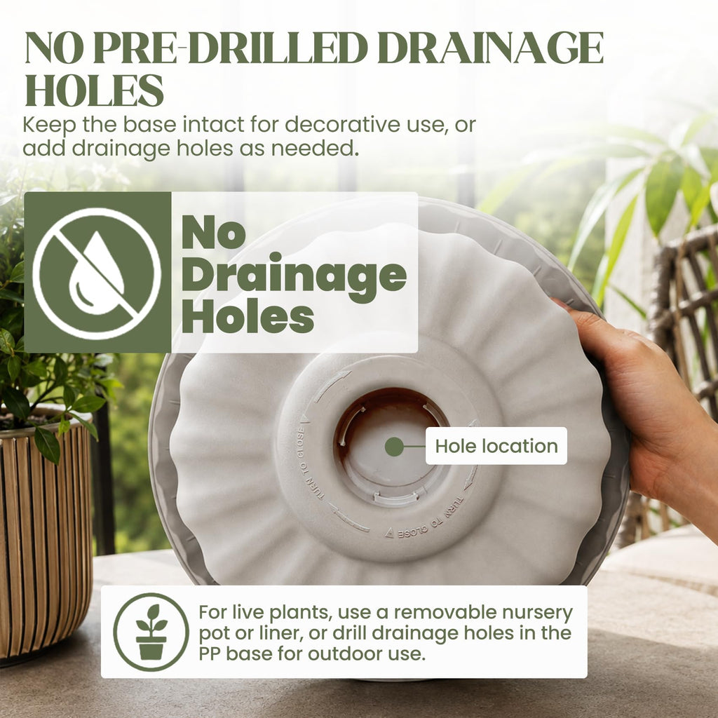 10 Inch Outdoor Urn Planters, 4 Pack Plastic Pedestal Pots