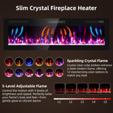 50 inches Electric Fireplace-Wall Fireplace for Living Room-Slim Fireplace Inserts/Wall Mounted with Remote