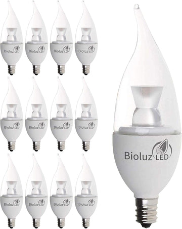 Light Bulb 40W Candelabra LED Bulbs w/Flame Tip, Dimmable12 Base Candle Light Bulbs 2700K Warm White LED Light Bulb