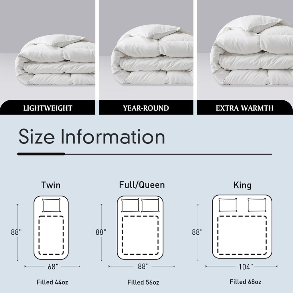 Goose Feather Down Fiber Comforter - Twin Duvet Insert