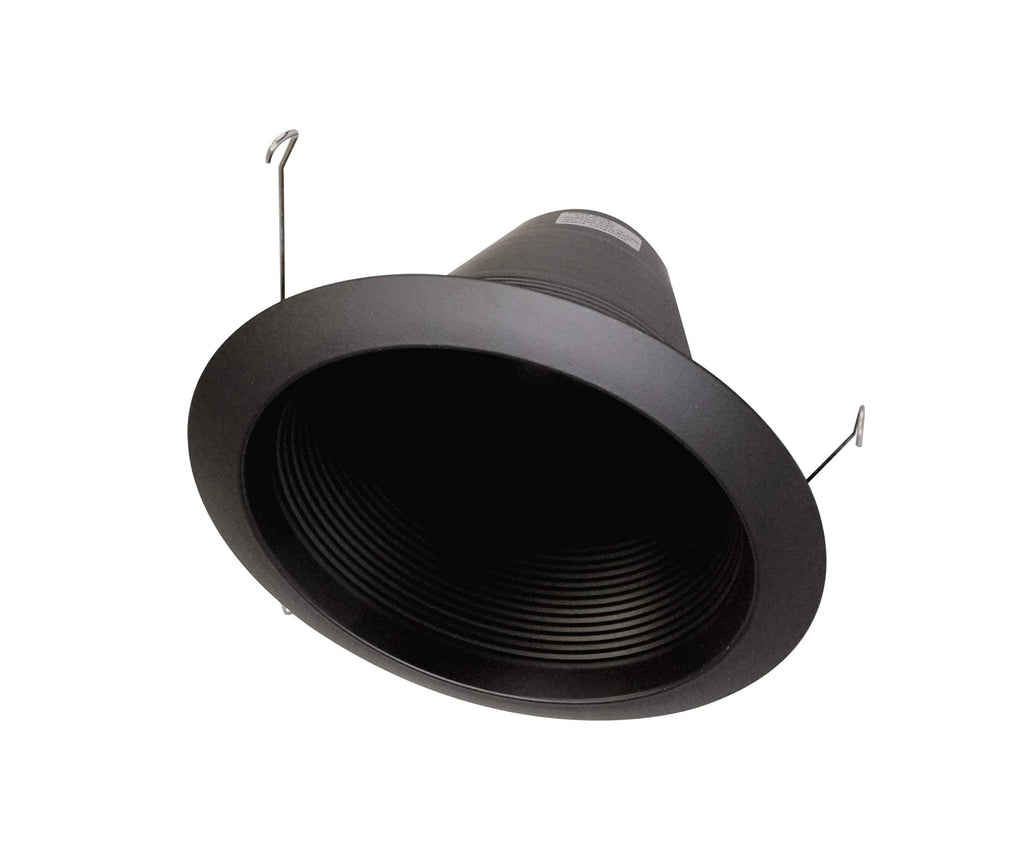 6 inch Black Airtight Recessed Cone Baffle Trim, Fits 6 inch Housings (17550ABK)
