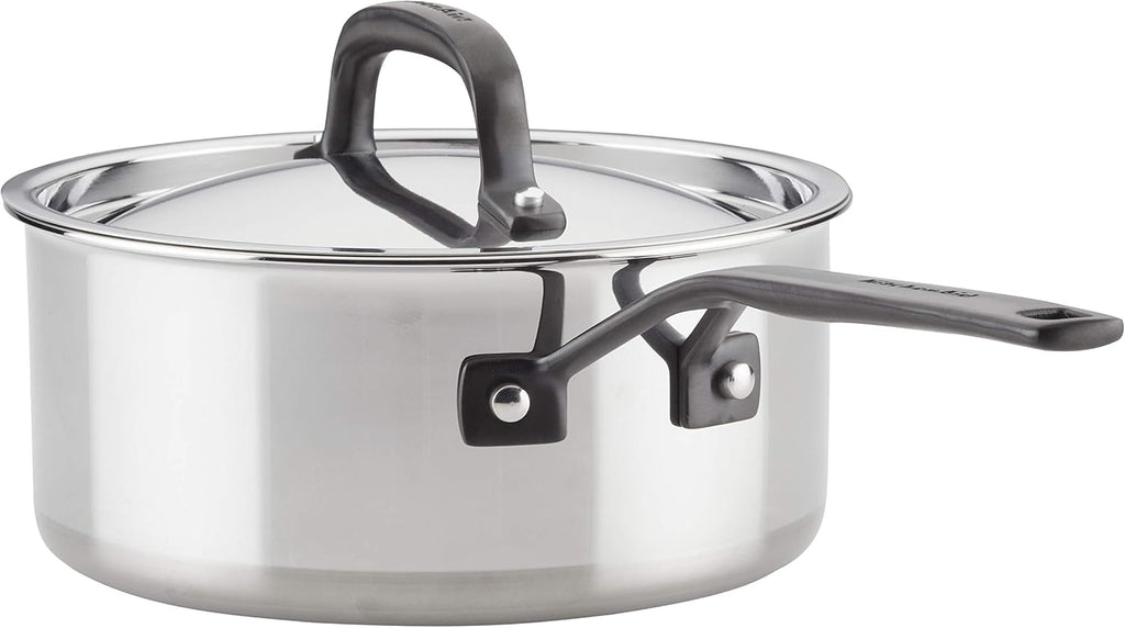 5-Ply Clad Stainless Steel Cookware Induction Pots and Pans Set, 10-Piece, Polished Stainless Steel