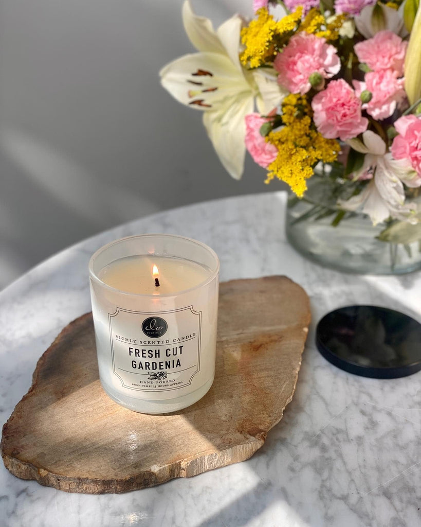 Fresh Cut Gardenia Scented Candle, 15 oz, Large Double Wick Candle Jar, Up to 56H Burn Time, Luxury Scented Candle